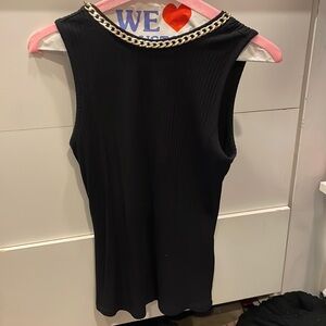 Generation love black chain neck tank top